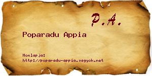 Poparadu Appia névjegykártya